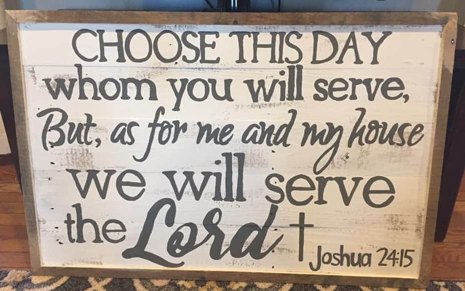Inspirational Quotes Vinyl Wall Decal Stickers As For Me And My House We Will Serve The Lord- Joshua 24:15, For Bedroom, Living Room, Motivational Christian Bible Scripture Vinyl Decal (34.7''×13.4