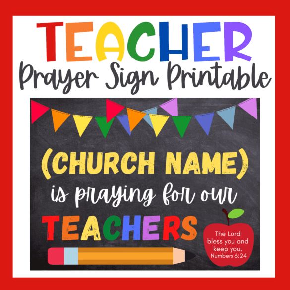 Teacher Prayer Sign Printable - Family Faith Builders