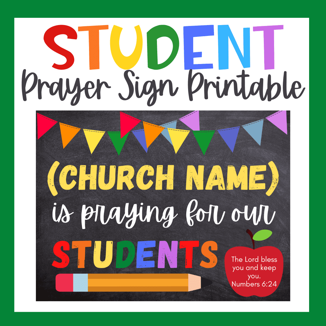 Student Prayer Sign Printable