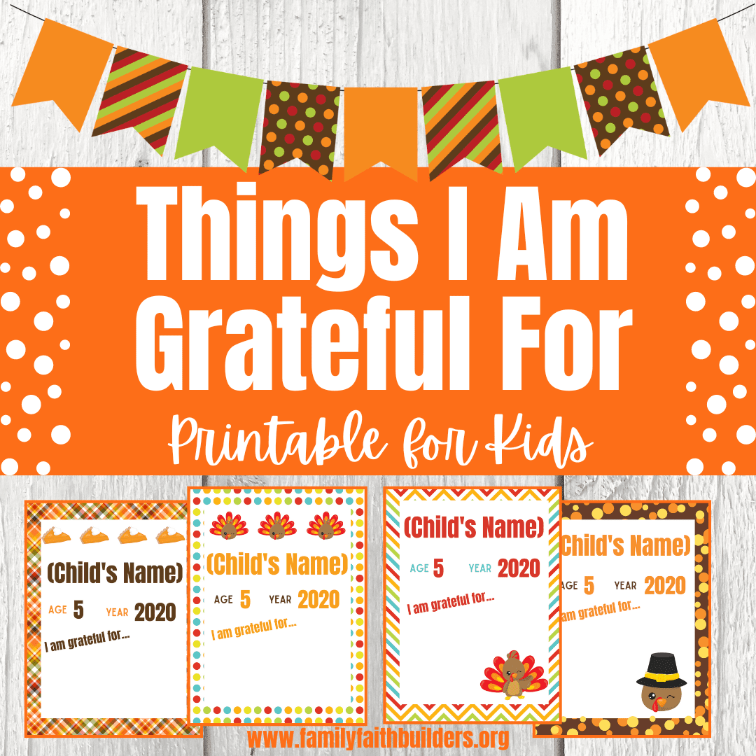 Things I Am Grateful For Printable for Kids