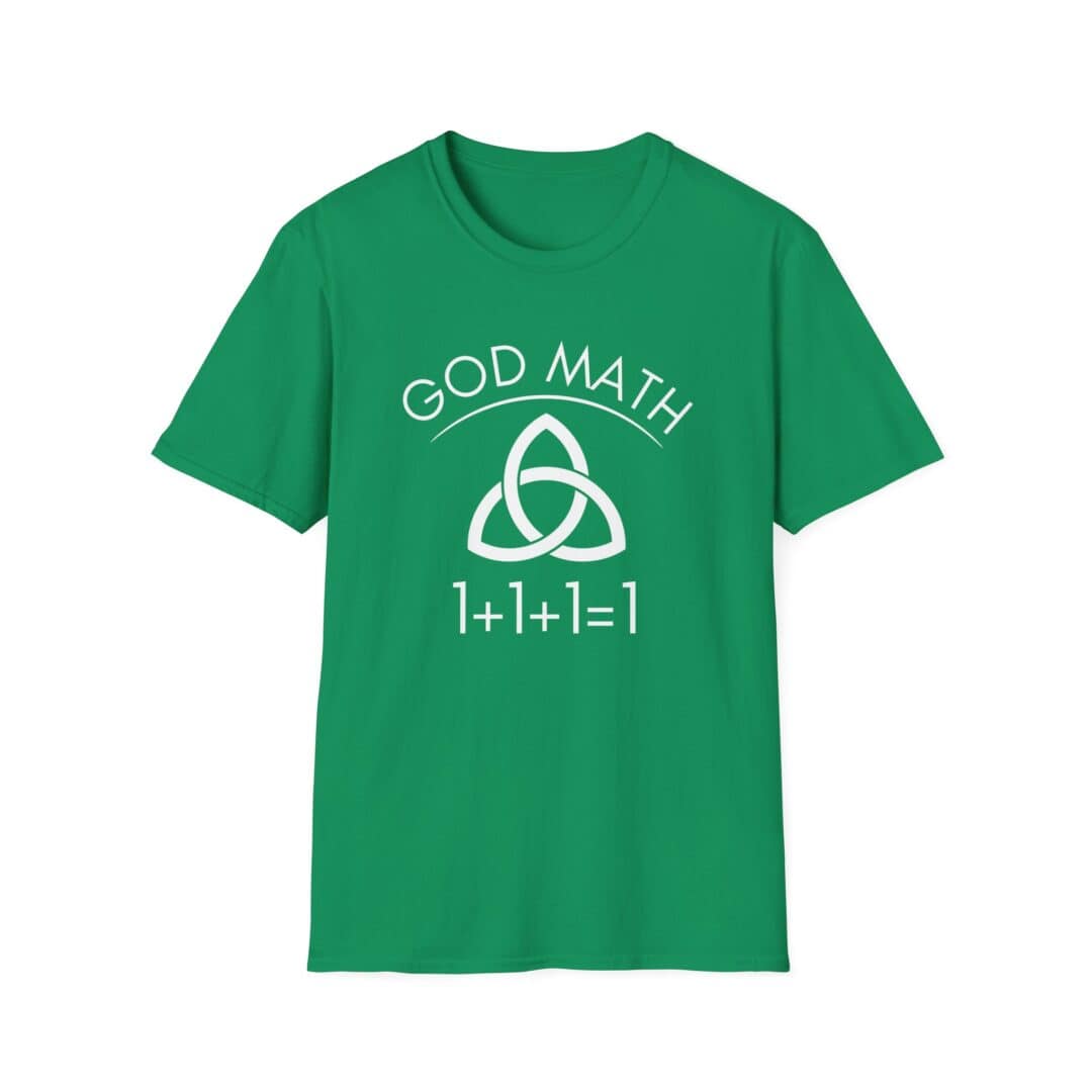 God Math T-Shirt – Trinity Symbol "1+1+1=1" Christian Faith Tee (Adult Sizes)